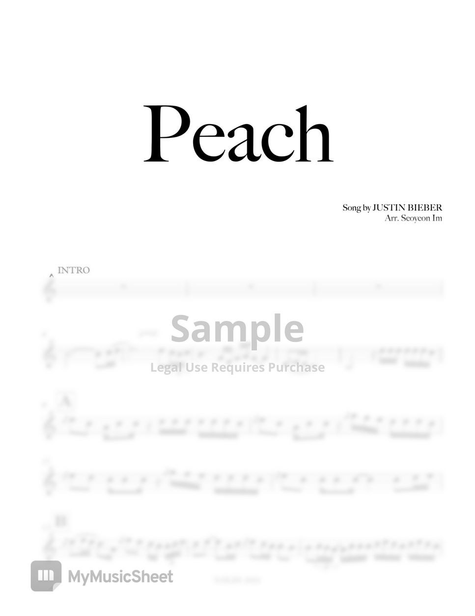 Justin Bieber - Peach (Violin ver.) by V.OLIN