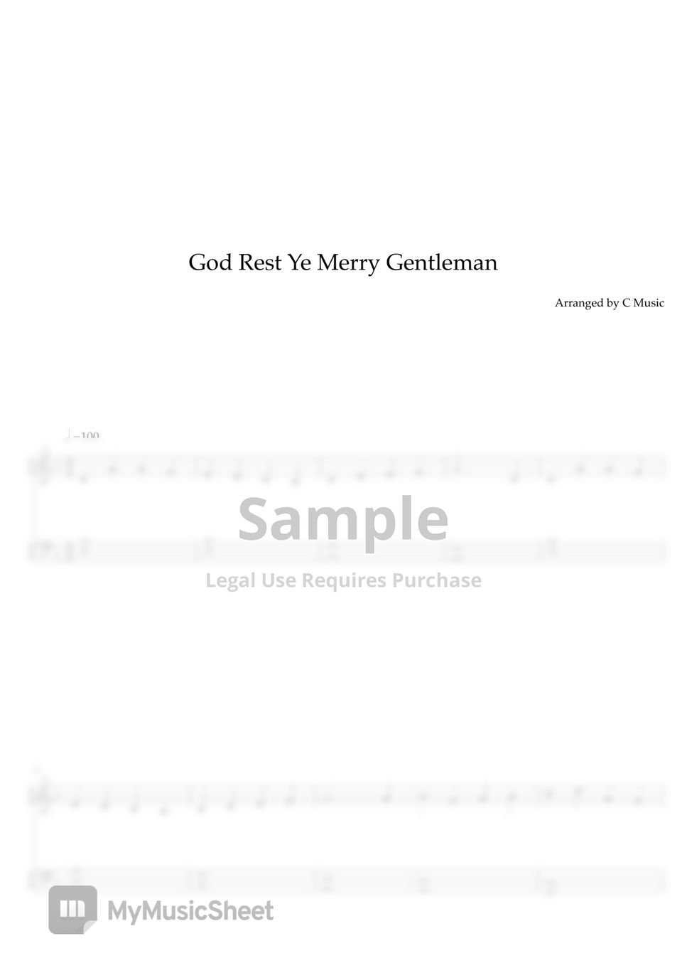 Traditional Carol - God Rest Ye Merry Gentleman (Easy Version) by C Music