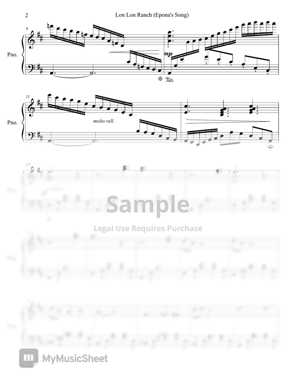 The Legend of Zelda: Ocarina of Time - Lon Lon Ranch   -  Lead Sheets for Video Game Music