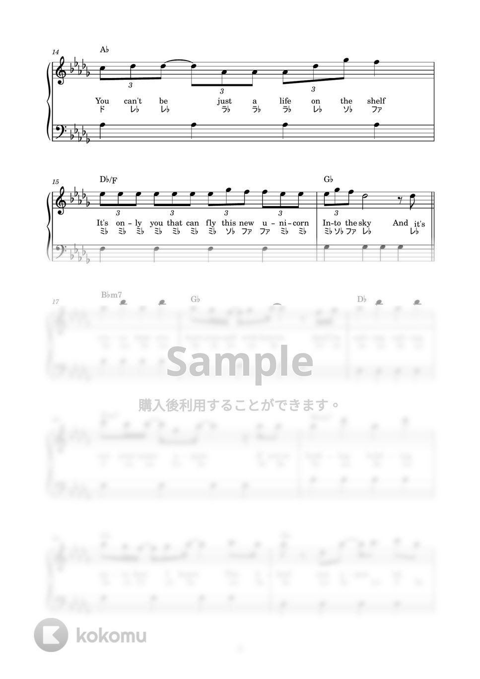 SawanoHiroyuki[nZk]:Tielle - Into the Sky (かんたん / 歌詞付き / ドレミ付き / 初心者) by piano.tokyo