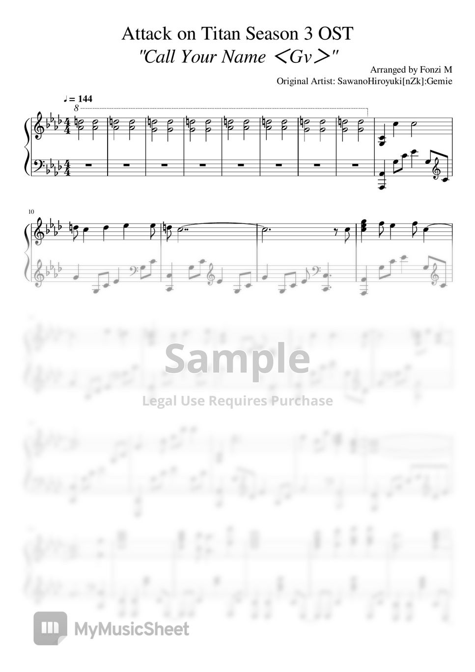 SawanoHiroyuki[nZk]:Gemie - Attack on Titan Season 3 OST - "