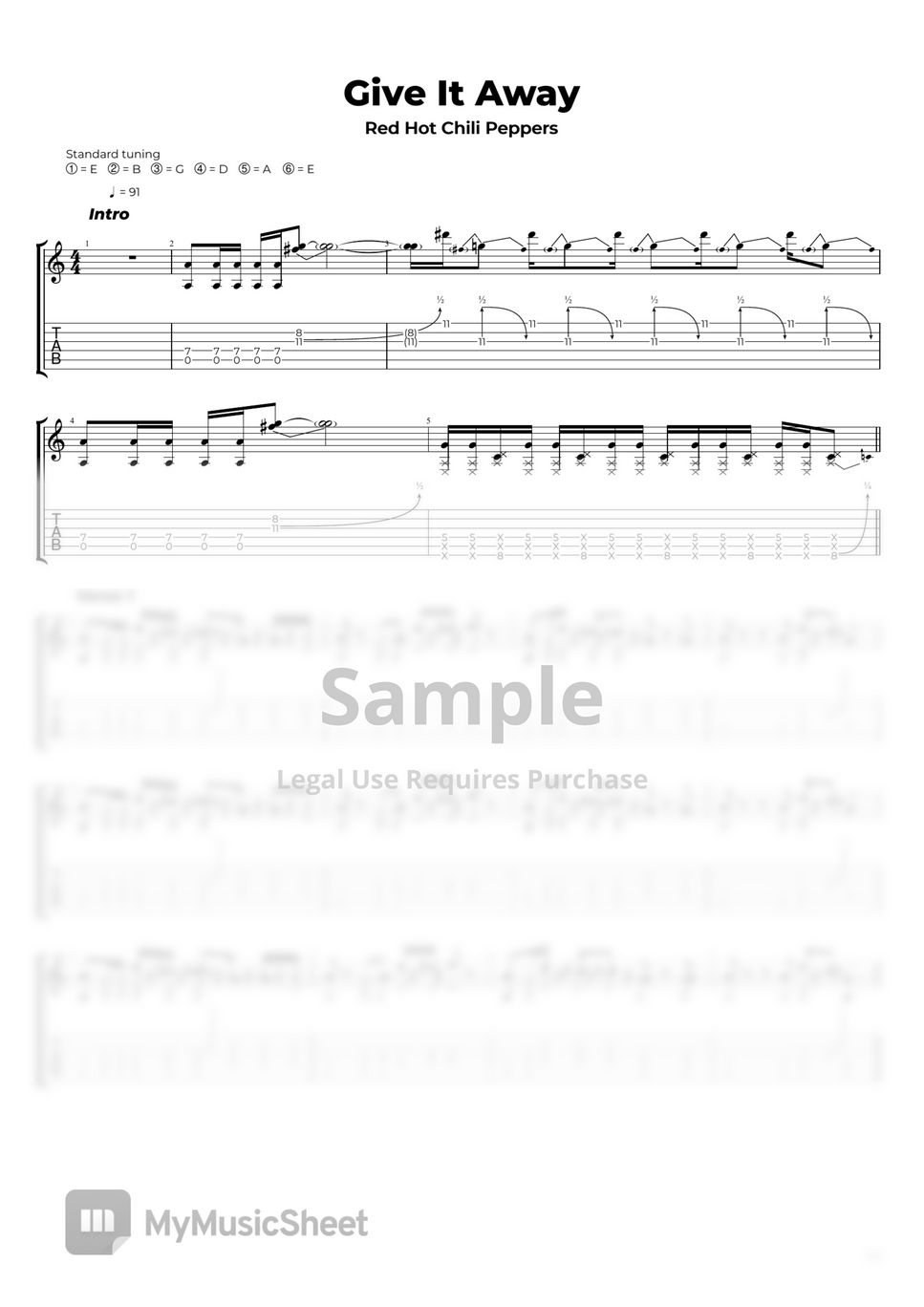 Red Hot Chili Peppers Give It Away Sheets by Nikola Gugoski