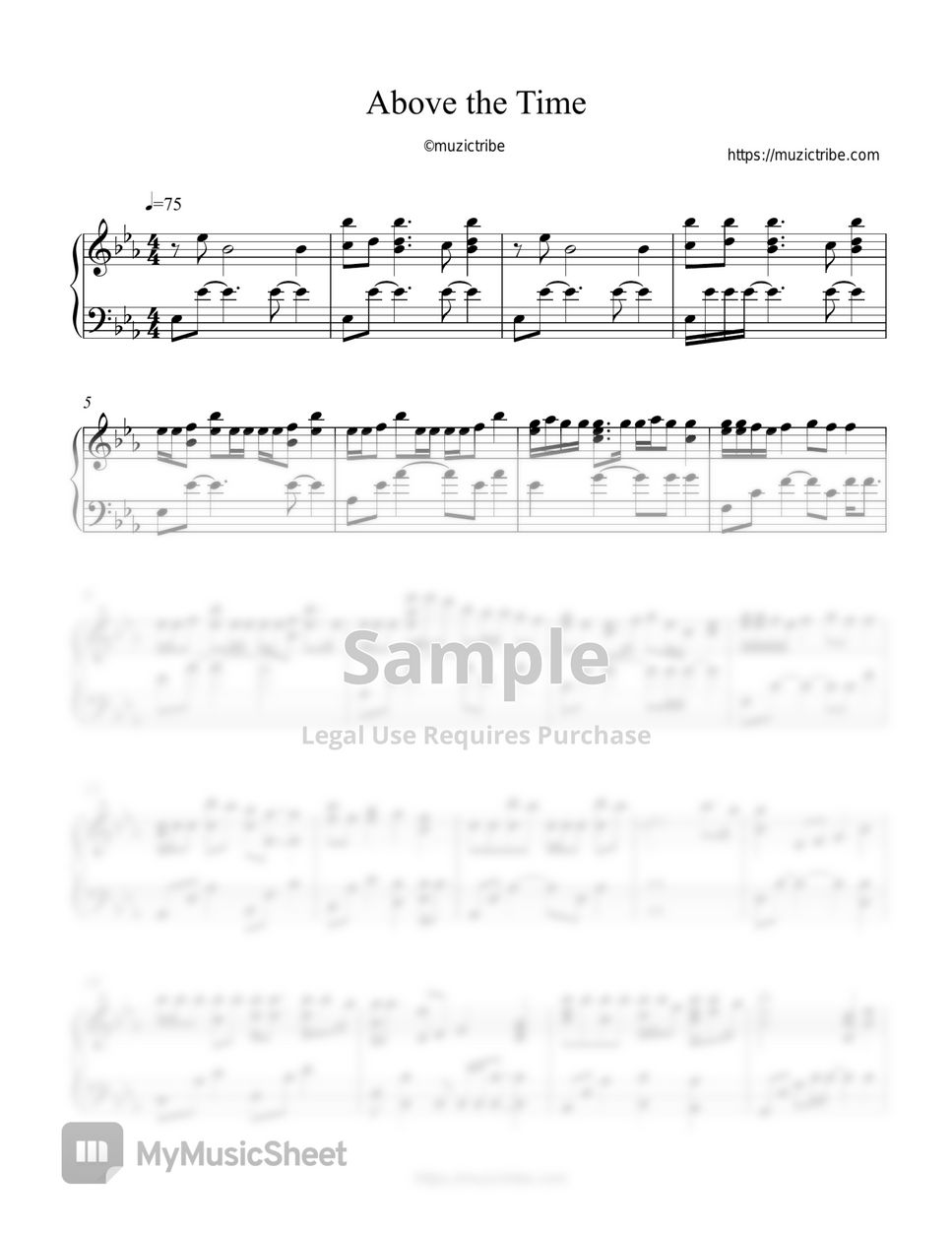 IU(아이유) - Above The Time(시간의 바깥) Piano Sheet + MP3 + MIDI