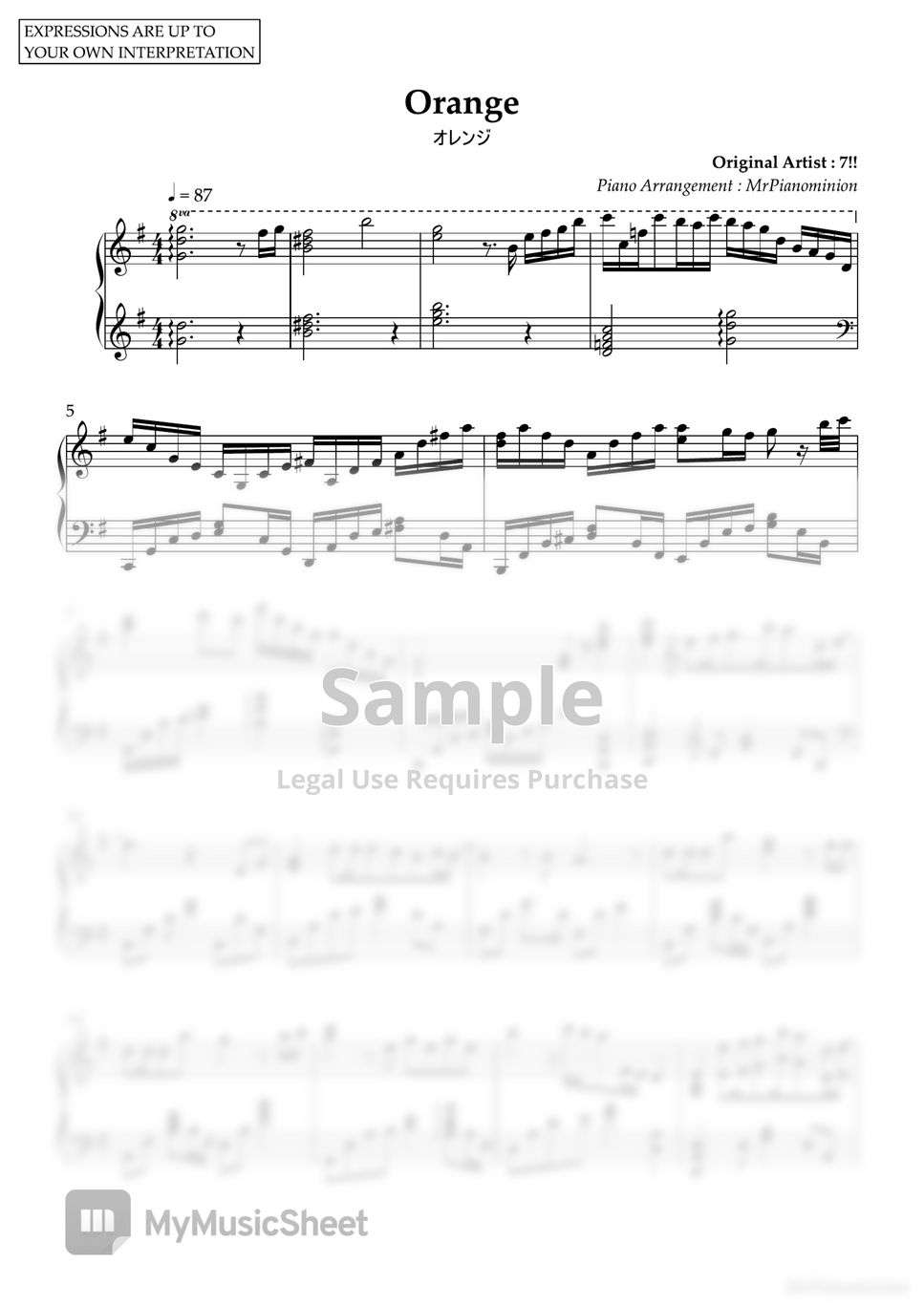 7 orange your lie in april ed 2 shigatsu wa kimi no uso sheets