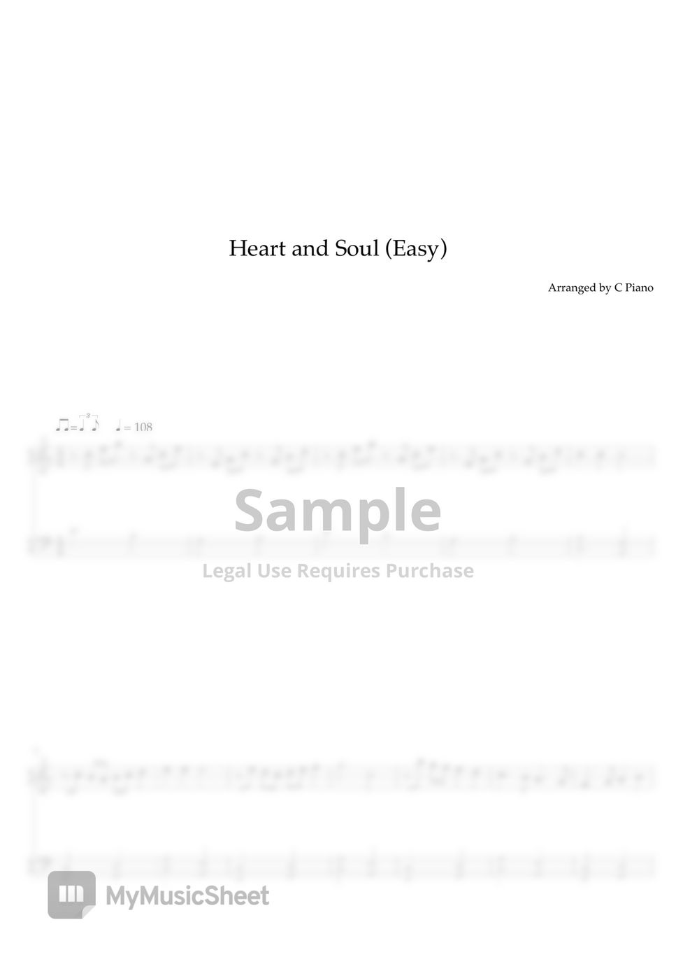 Hoagy Carmichael - Heart and Soul (Easy) by C Piano