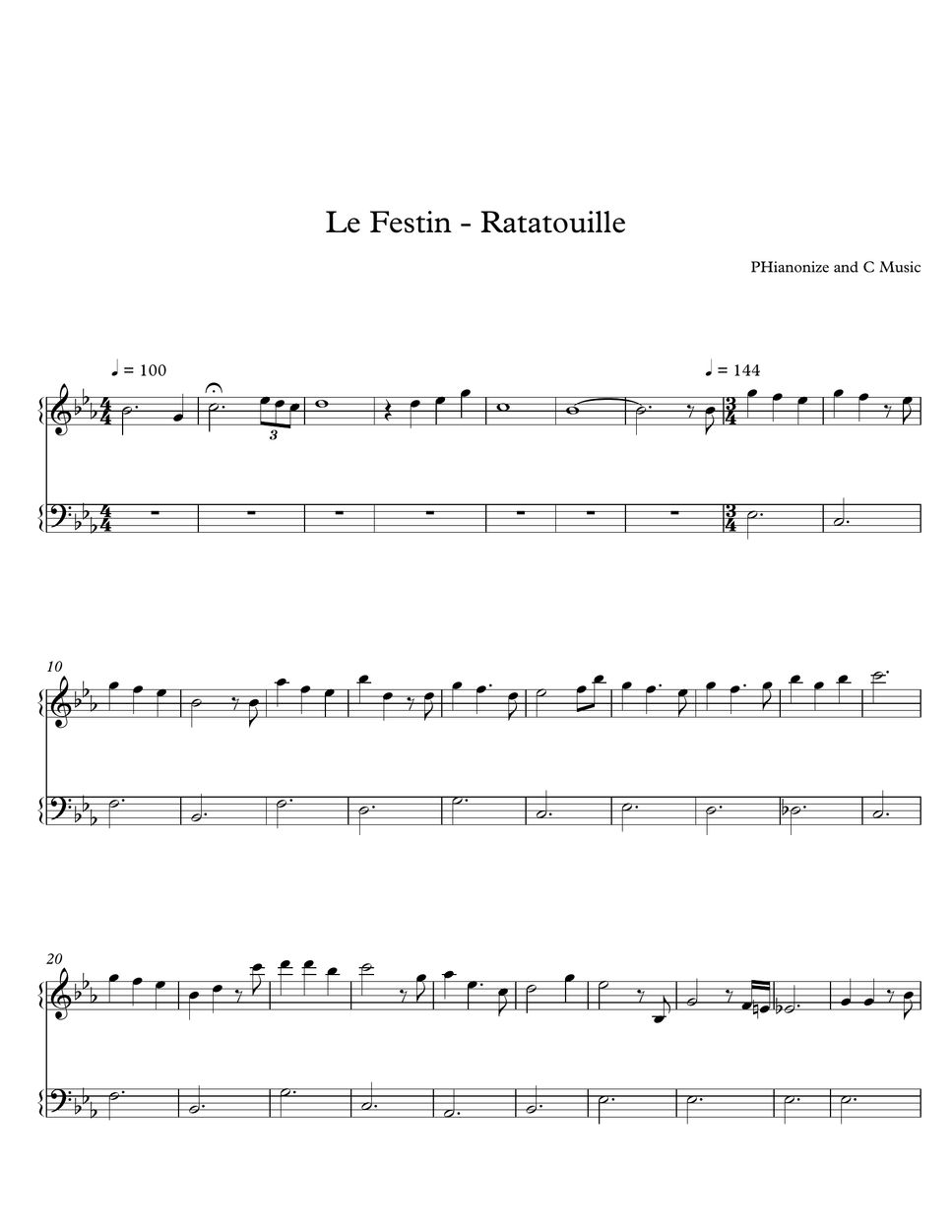 Camille Le Festin Ratatouille Ost Easy Version Spartito By Phianonize And C Music 0628