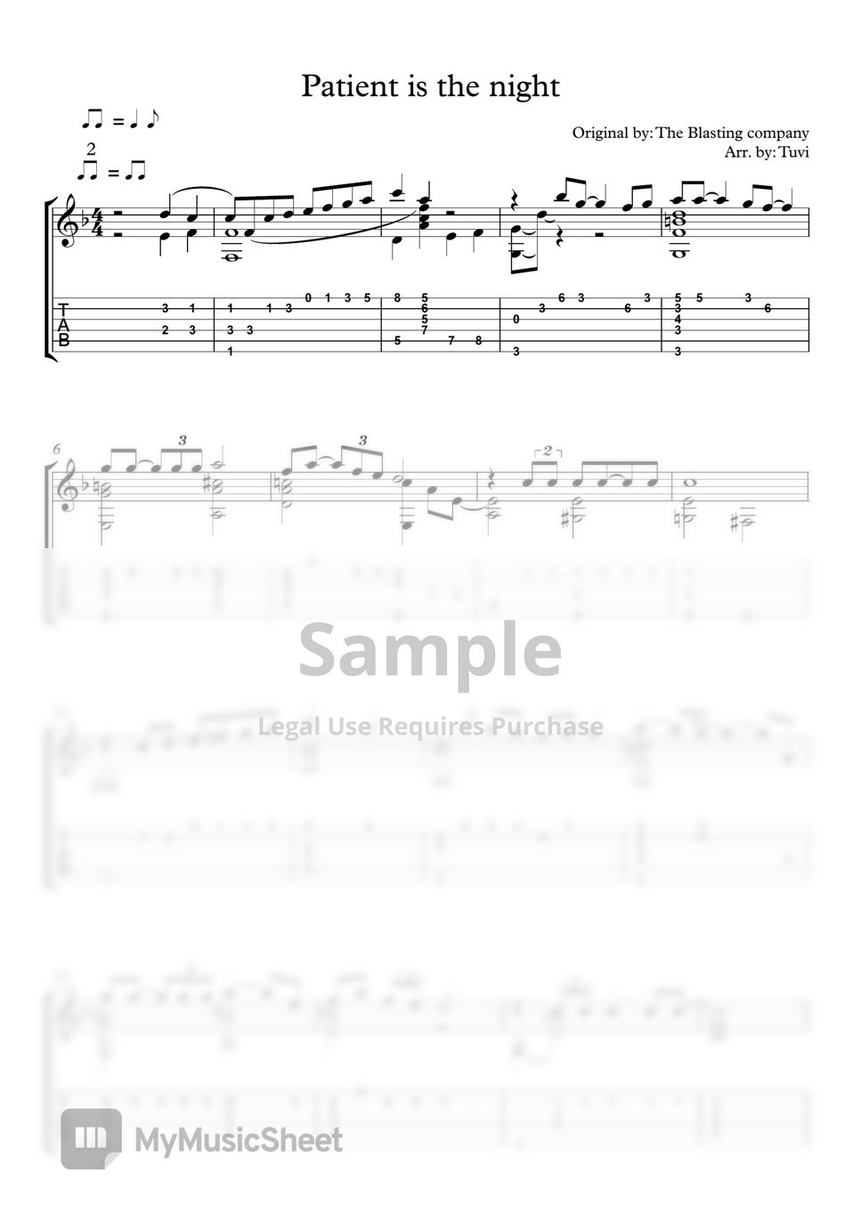 The blasting company Patient is the night (Classical guitar/Guitar