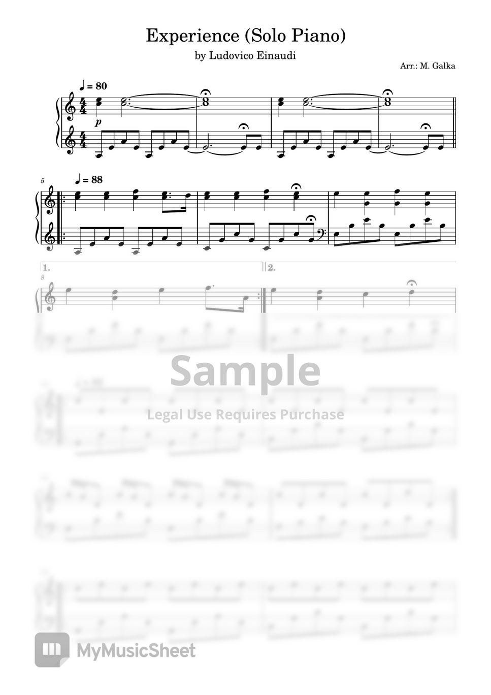 Ludovico Einaudi - piano sheet music at