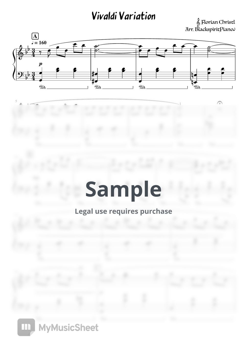 Florian Christl - Vivaldi Variation Sheets by BlackspiritPiano