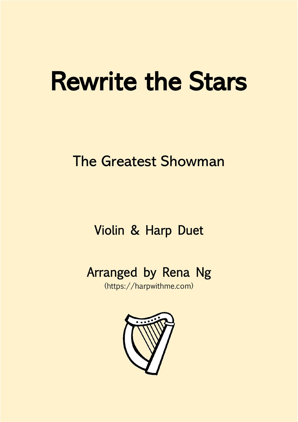 The Greatest Showman - Rewrite The Stars (Violin & Harp) by Harp With Me
