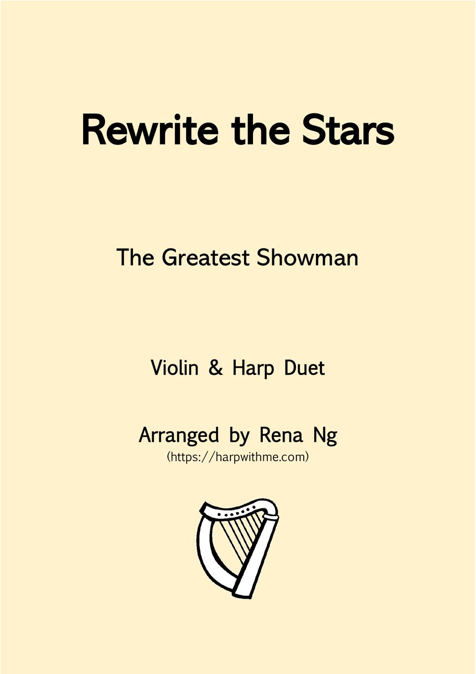 The greatest showman rewrite the stars violin harp sheets by harp