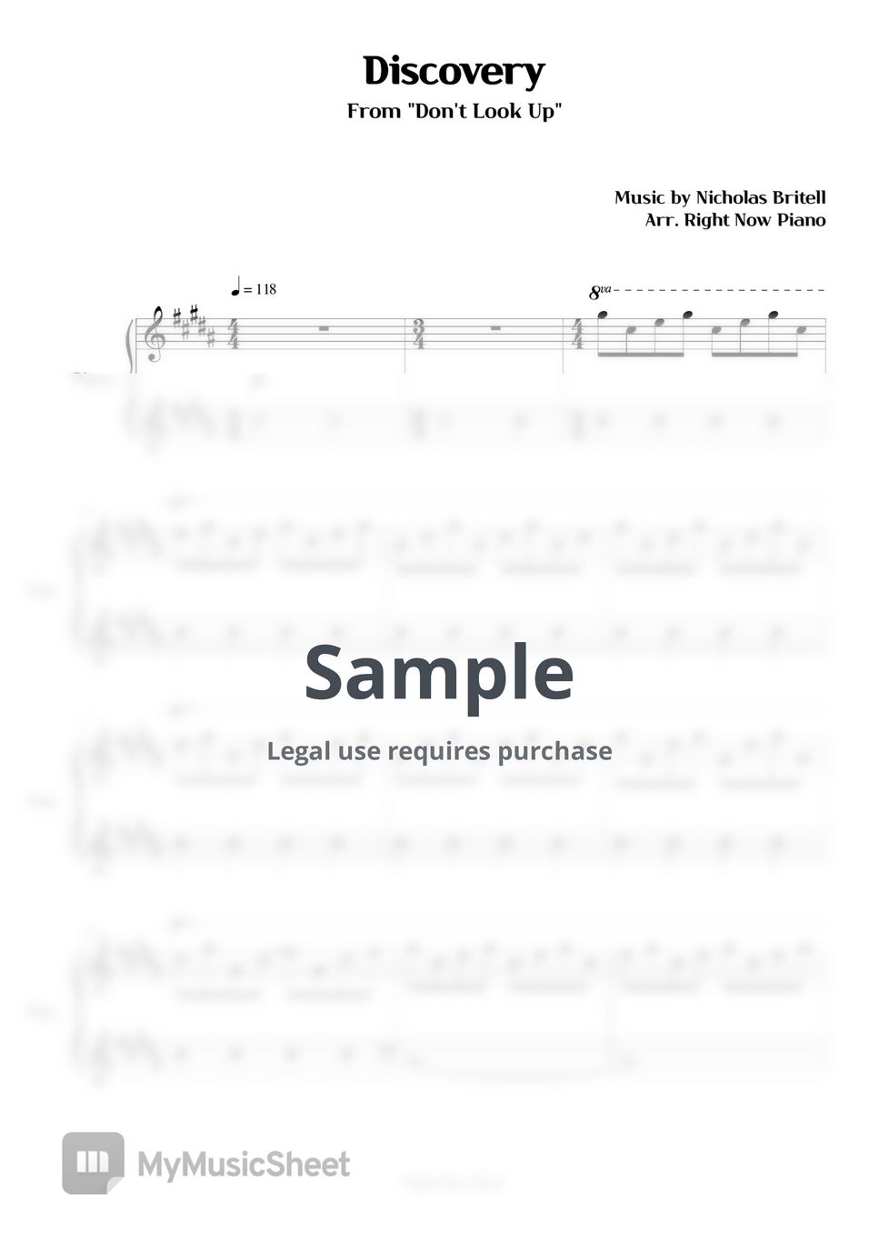 Don't Look Up - Discovery Sheets by Right Now Piano