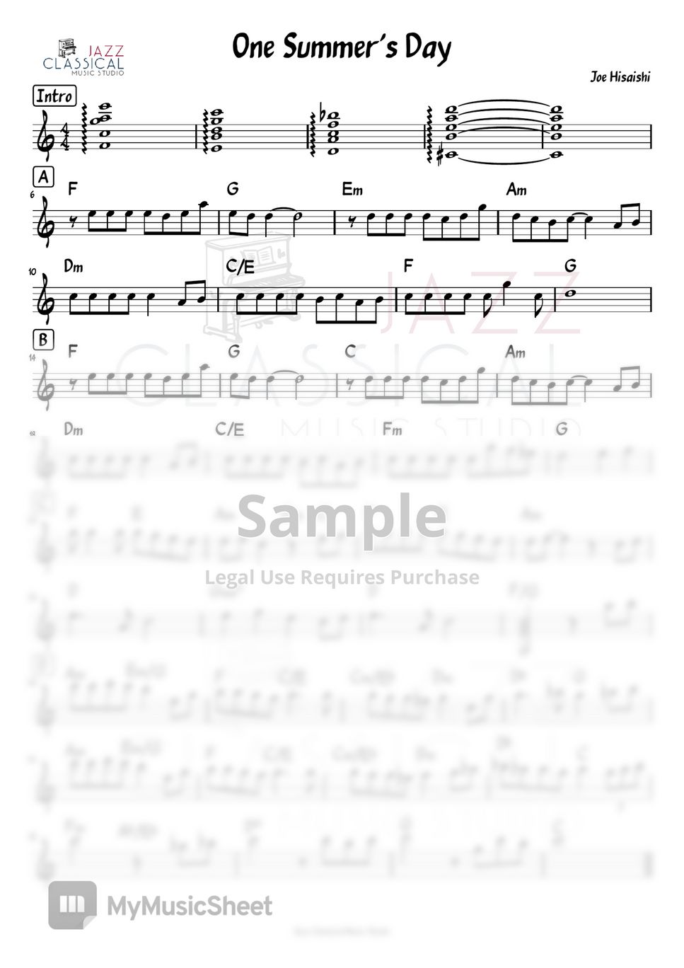 joe-hisaishi-one-summer-s-day-sheets-by-jazz-classical-music-studio