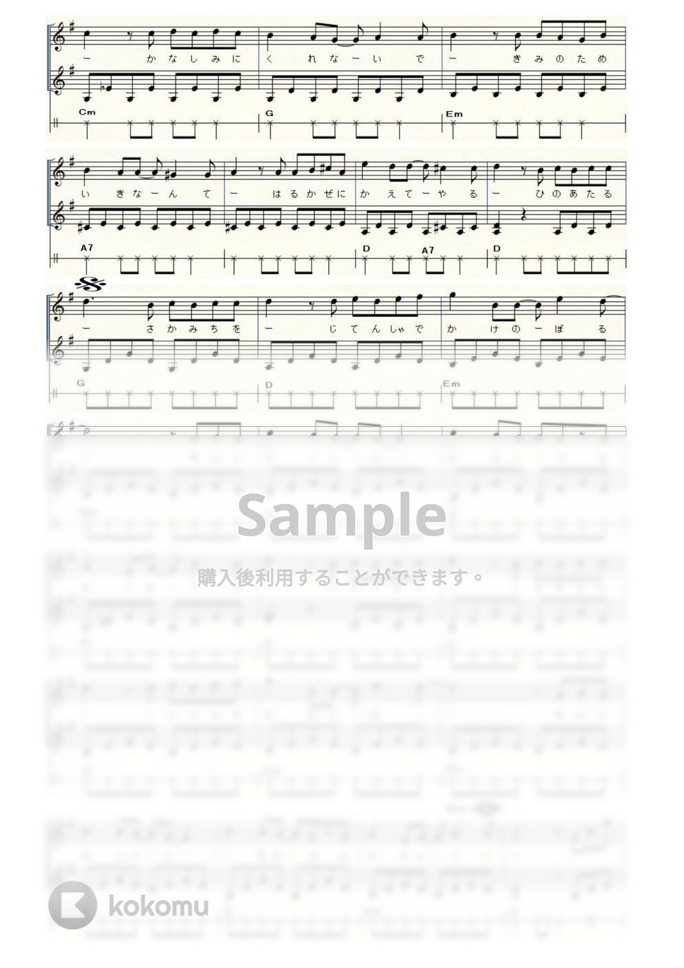 スタジオジブリ映画『猫の恩返し』 - 風になる (ウクレレ三重奏 / High-G・Low-G / 中級) by ukulelepapa