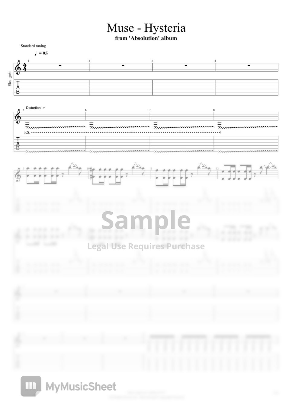 Muse Hysteria Sheets by chuhun1472