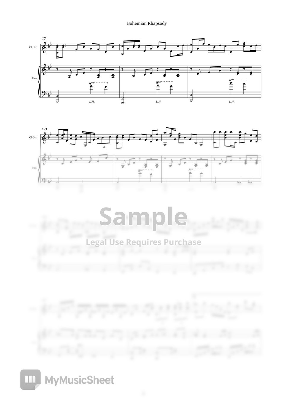 Queen - Bohemian Rhapsody (Guitar+Piano Duet Sheet Music, Standard Tuning) by D.Petrova (Edora)