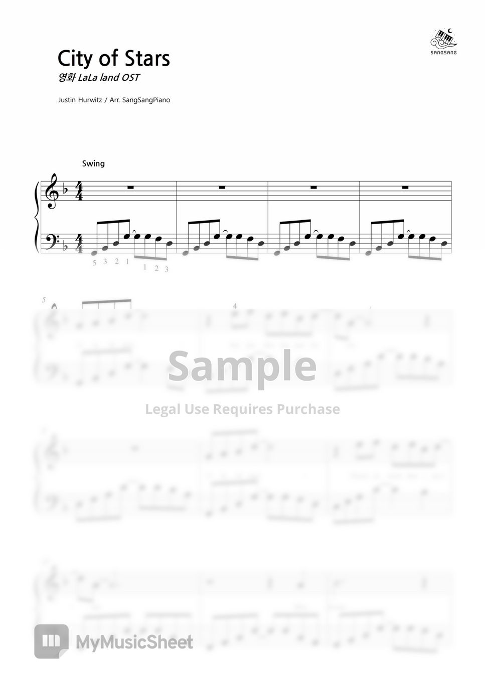  ost city of star sheets by 