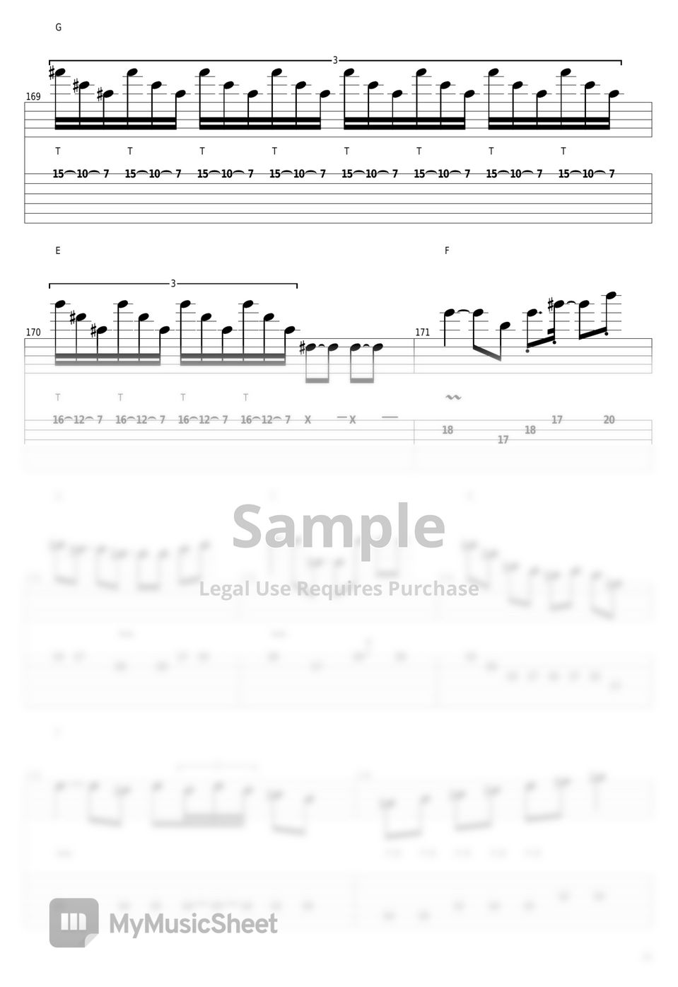 X JAPAN - Silent Jealousy タブ+五線譜 by guitar cover with tab