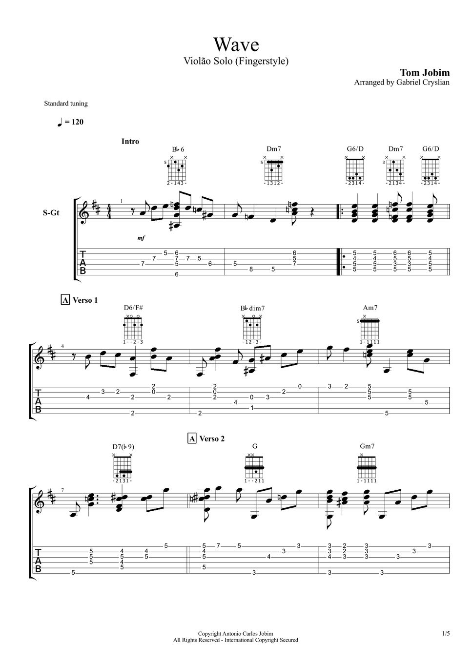 Tom Jobim - Wave (Arranjo para violão solo (fingerstyle)) by Creed Taylor