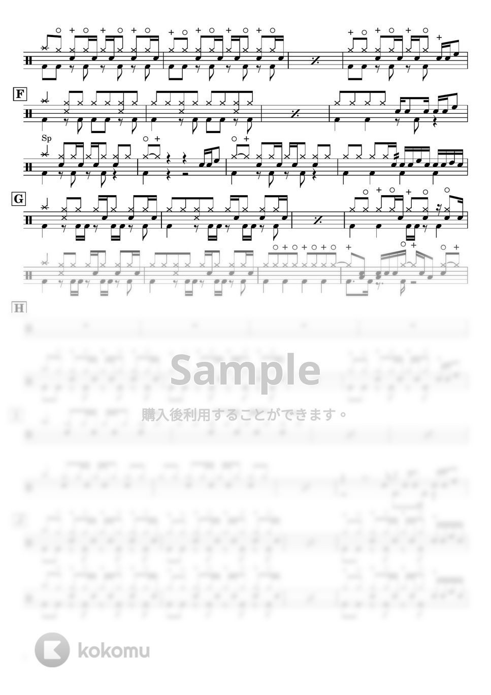 40mP - 【ドラム譜】からくりピエロ【完コピ】 by Taiki Mizumoto