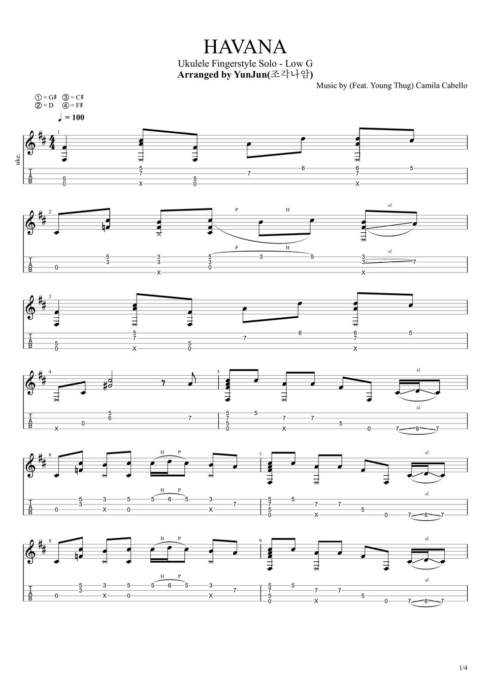 Camila Cabello ft. Young Thug HAVANA Ukulele Fingerstyle Solo