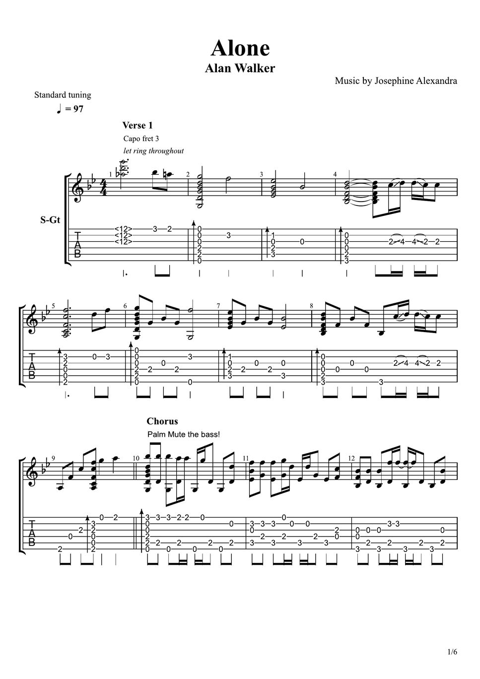 Alan Walker Alone Sheets