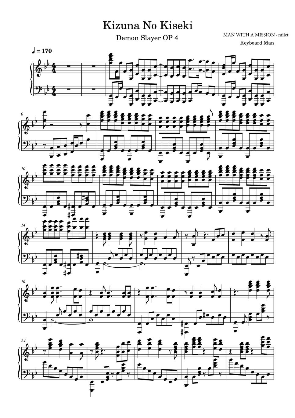 Man with a mission milet 3 op piano cover sheets