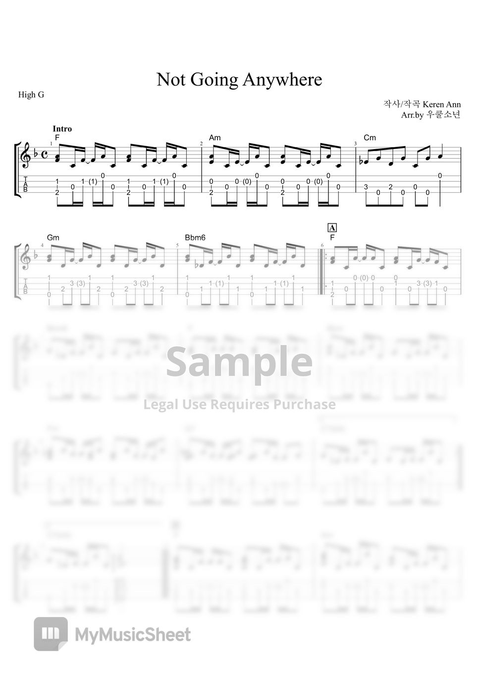 Keren Ann Not Going Anywhere Sheets by 우쿨소년