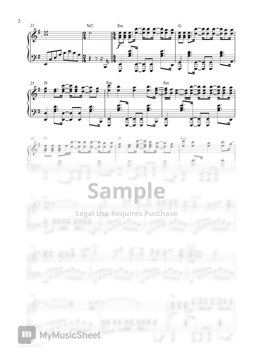 Evanescence - Bring Me To Life (Piano Sheet) by Pianella Piano