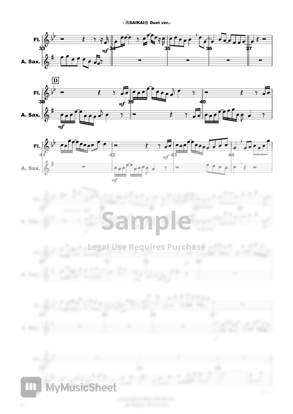 Ayase - 再会 / LiSA Uru (Flute/A.SaxoDuet) by Littlebrother KEl.L