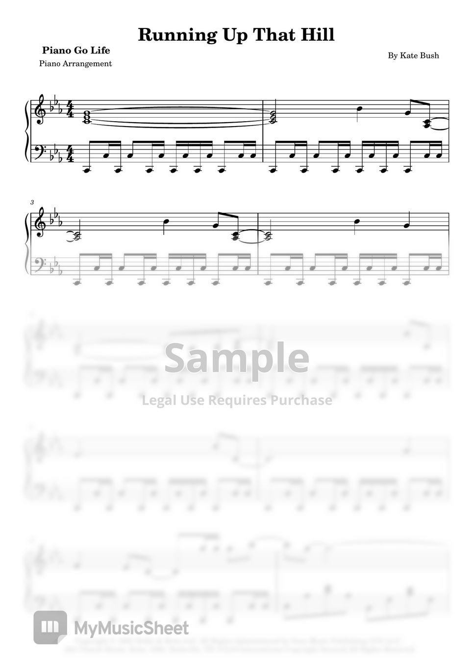 Kate Bush Running Up That Hill Sheets by Piano Go Life