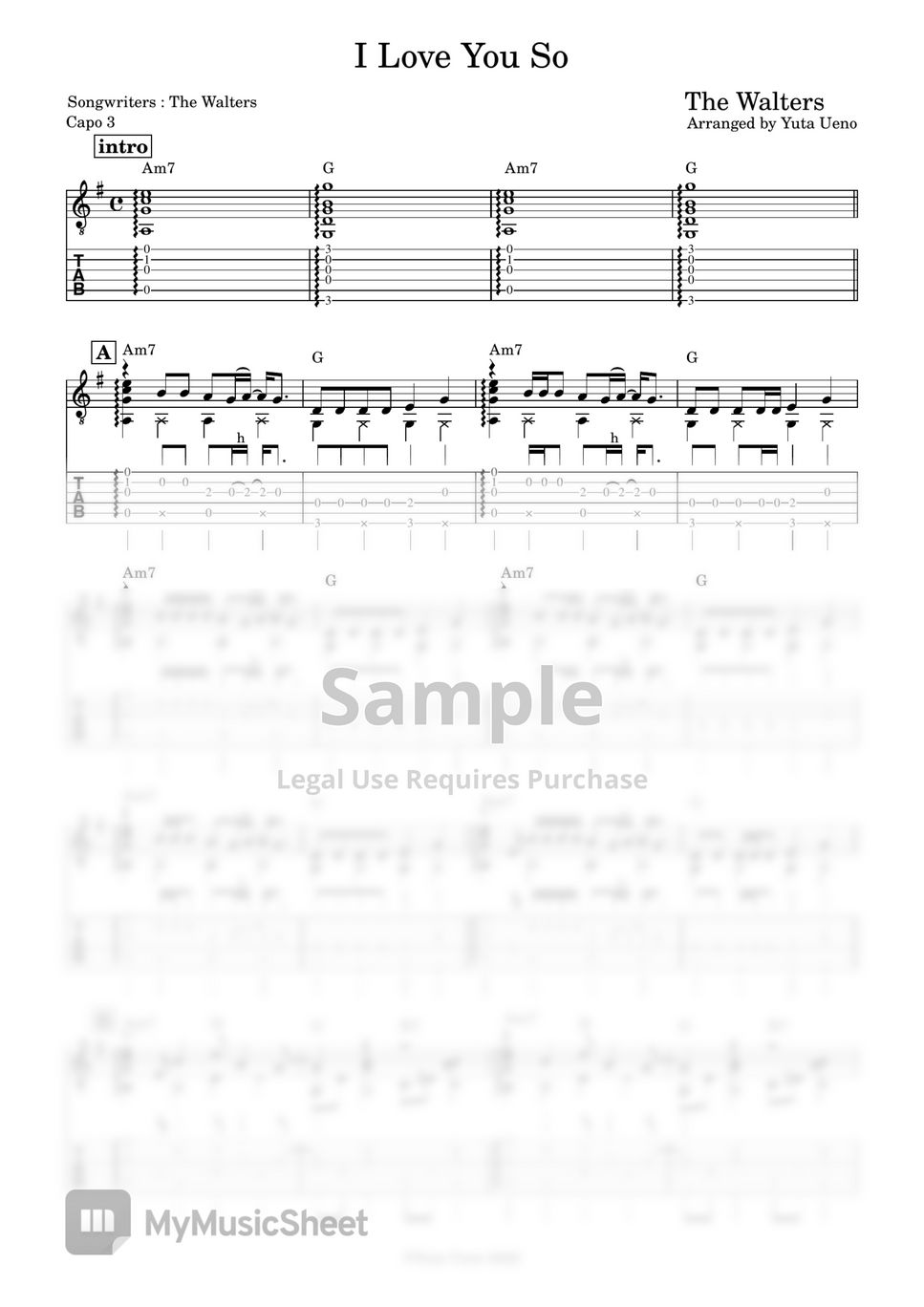 And I Love You So sheet music for guitar (chords) v2