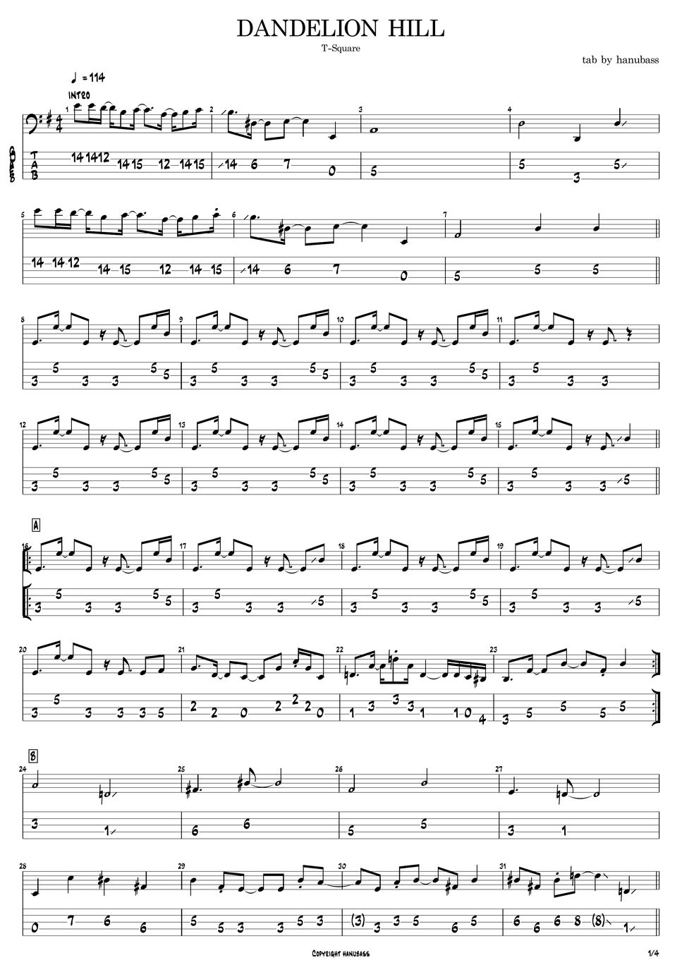 t-square-dandelion-hill-sheet-music-by-hanubass