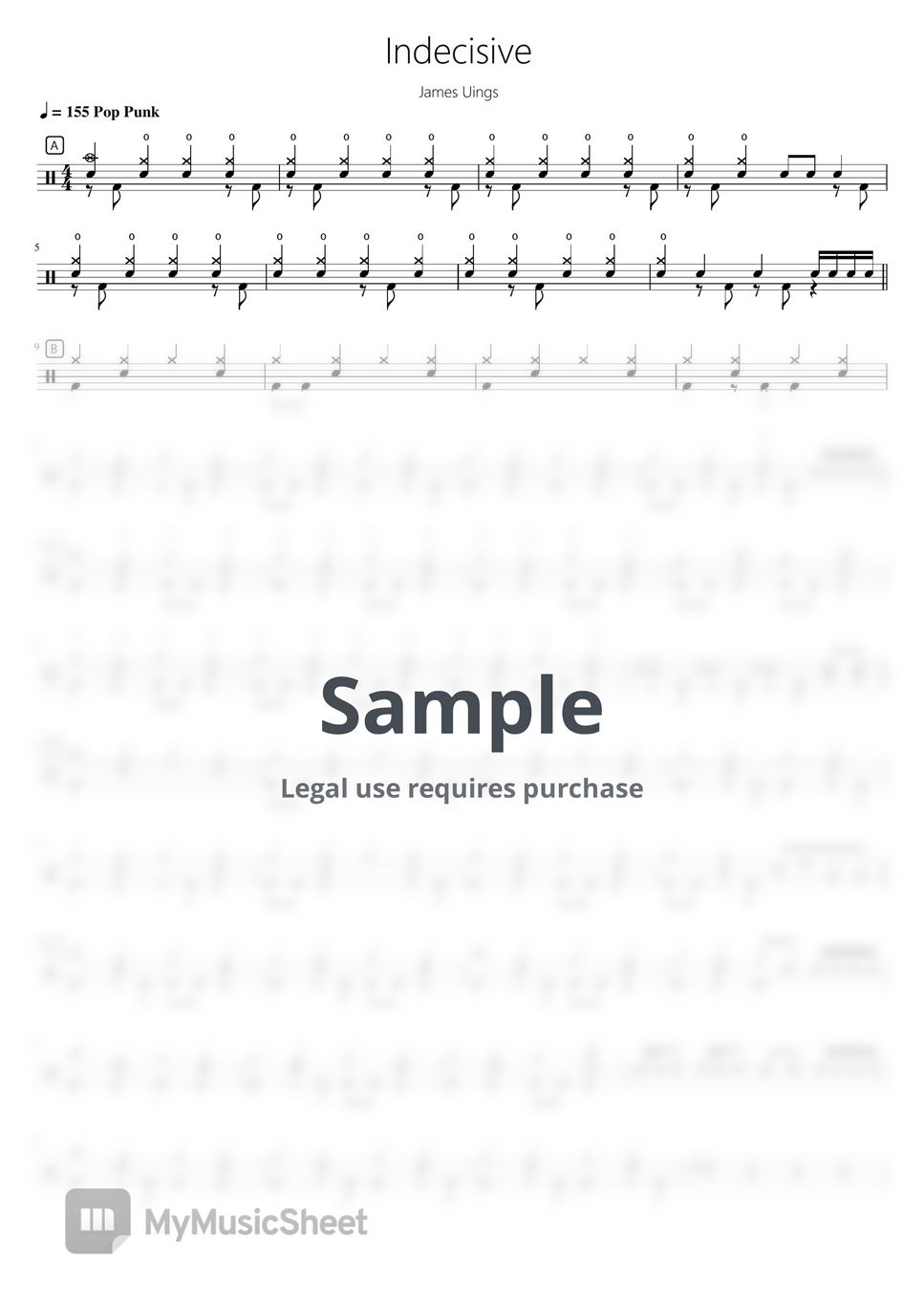 James Uings Indecisive【Rock school Lv3】 Sheets by 看哦爱随风