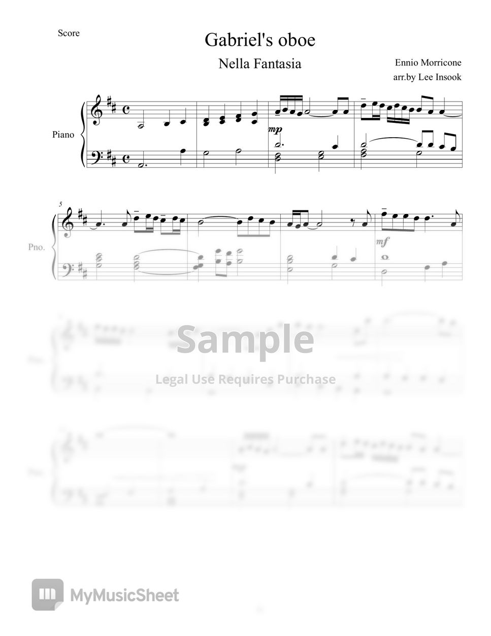 Nella Fantasia Piano Sheet Music Store