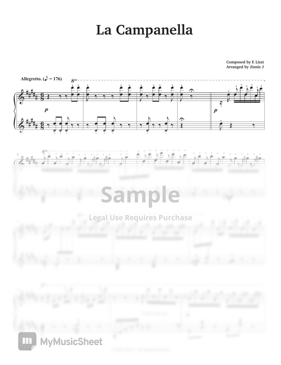 F.Liszt - La Campanella (라 캄파넬라) (중상급악보, G#m key) by Jinnie J