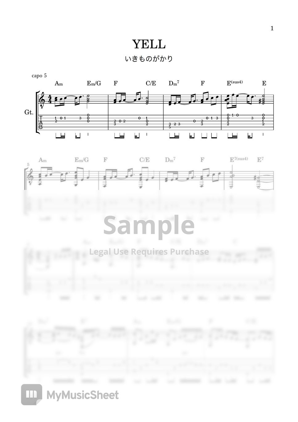 yell-guitar-tab-tab-1staff-by-satomi-inoue