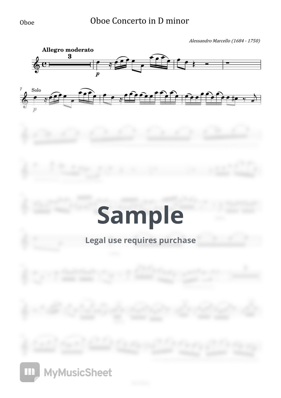 Bach/Marcello - Concerto in D minor Adagio BWV 974 (Bach/Marcello, For Obeo Solo Original S.Z799) by poon