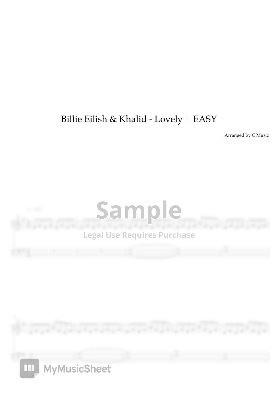 Billie Eilish & Khalid - Lovely (Easy Version) by C Music