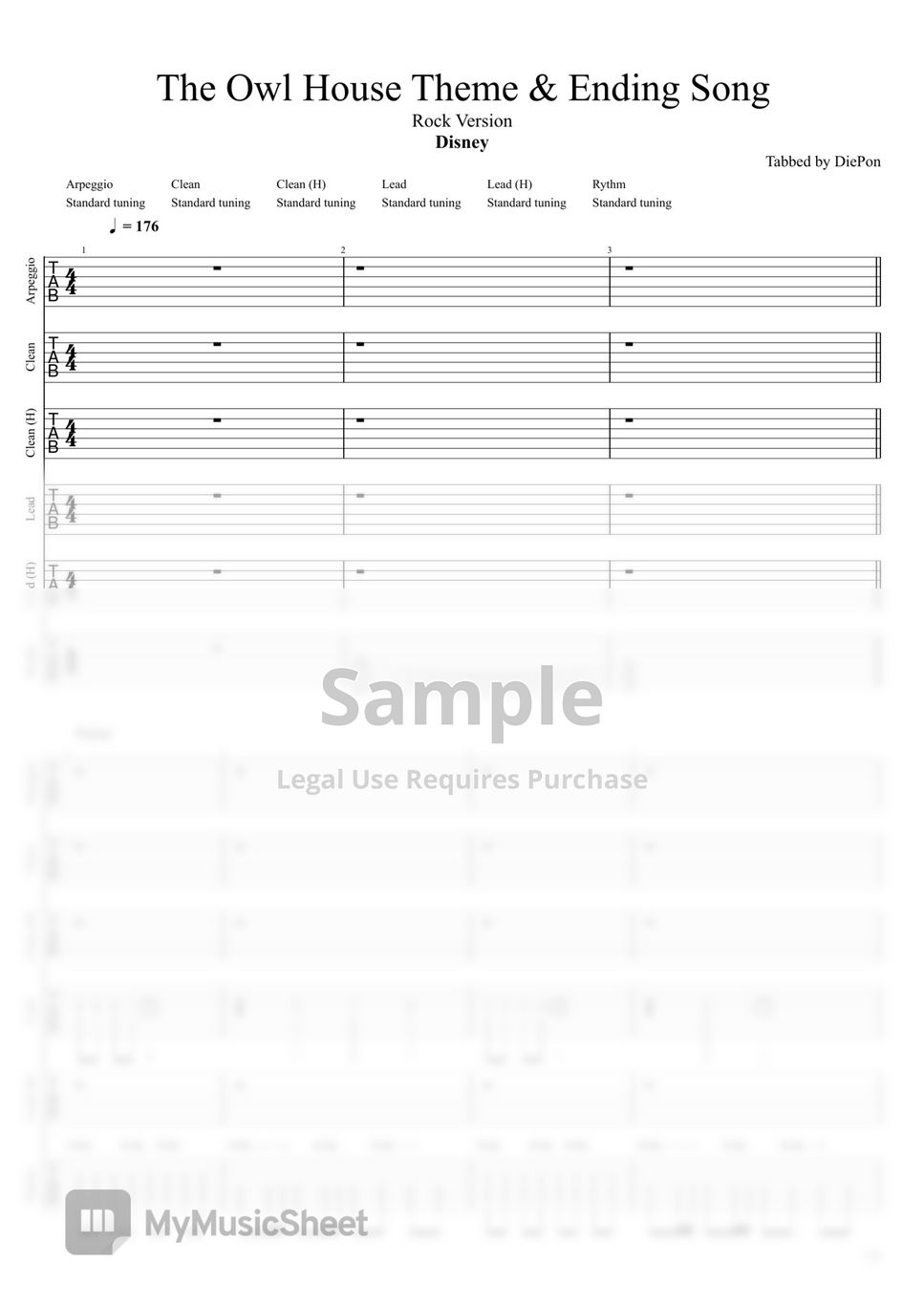 Disney [GUITAR TAB] The Owl House Theme Song & Ending Song (Rock