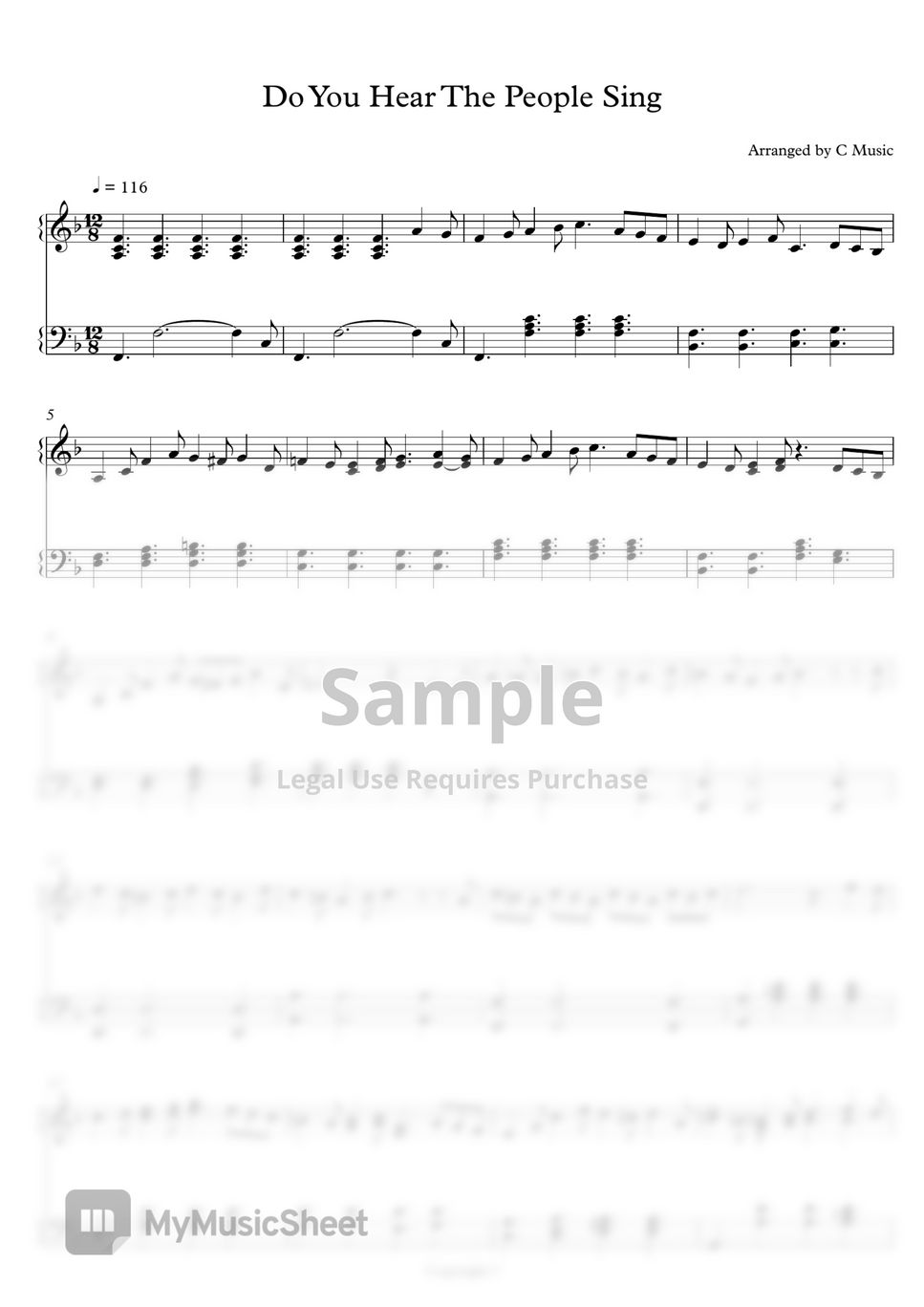 Les Misérables - Do You Hear the People Sing? (Easy Sheet) by C Music