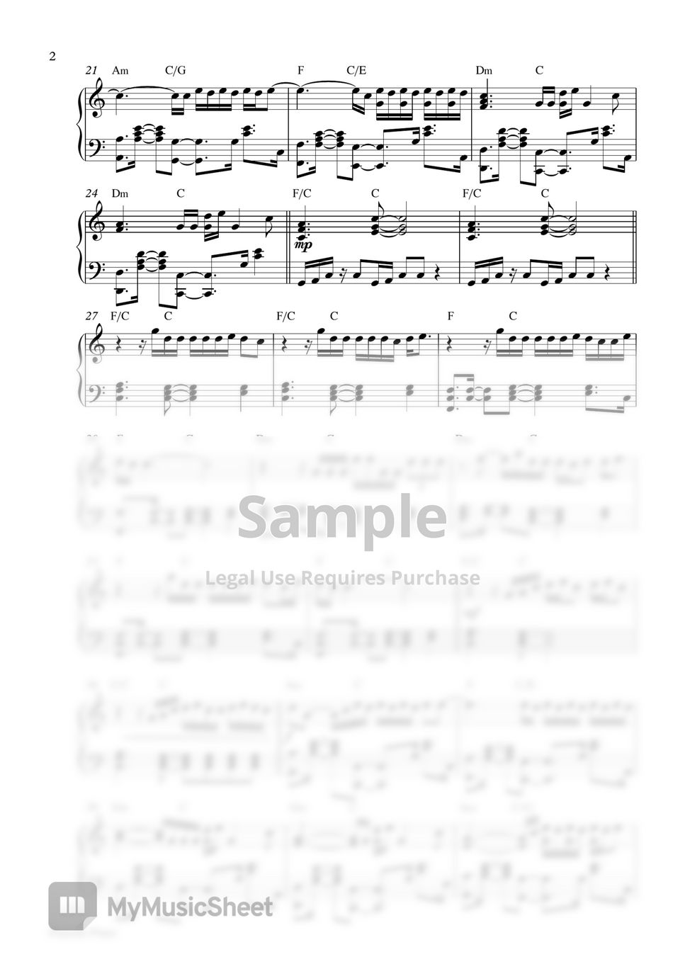 Taylor Swift - the 1 (Piano Sheet) 악보 by Pianella Piano