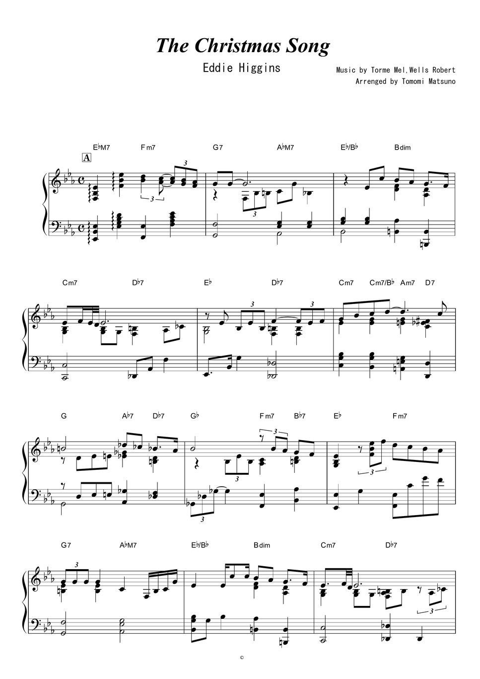 Eddie Higgins The Christmas Song 楽譜 by piano*score