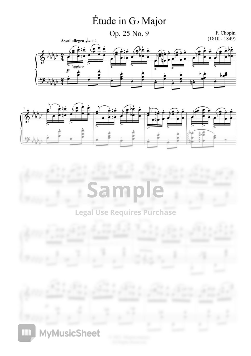F. Chopin - Chopin Etude Op.25, No.9 by MyMusicSheet Official