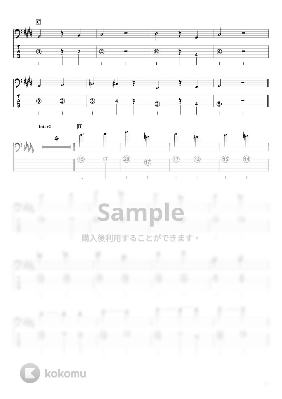 米津玄師 - M八七 (ベースTAB譜☆5弦ベース対応) by swbass