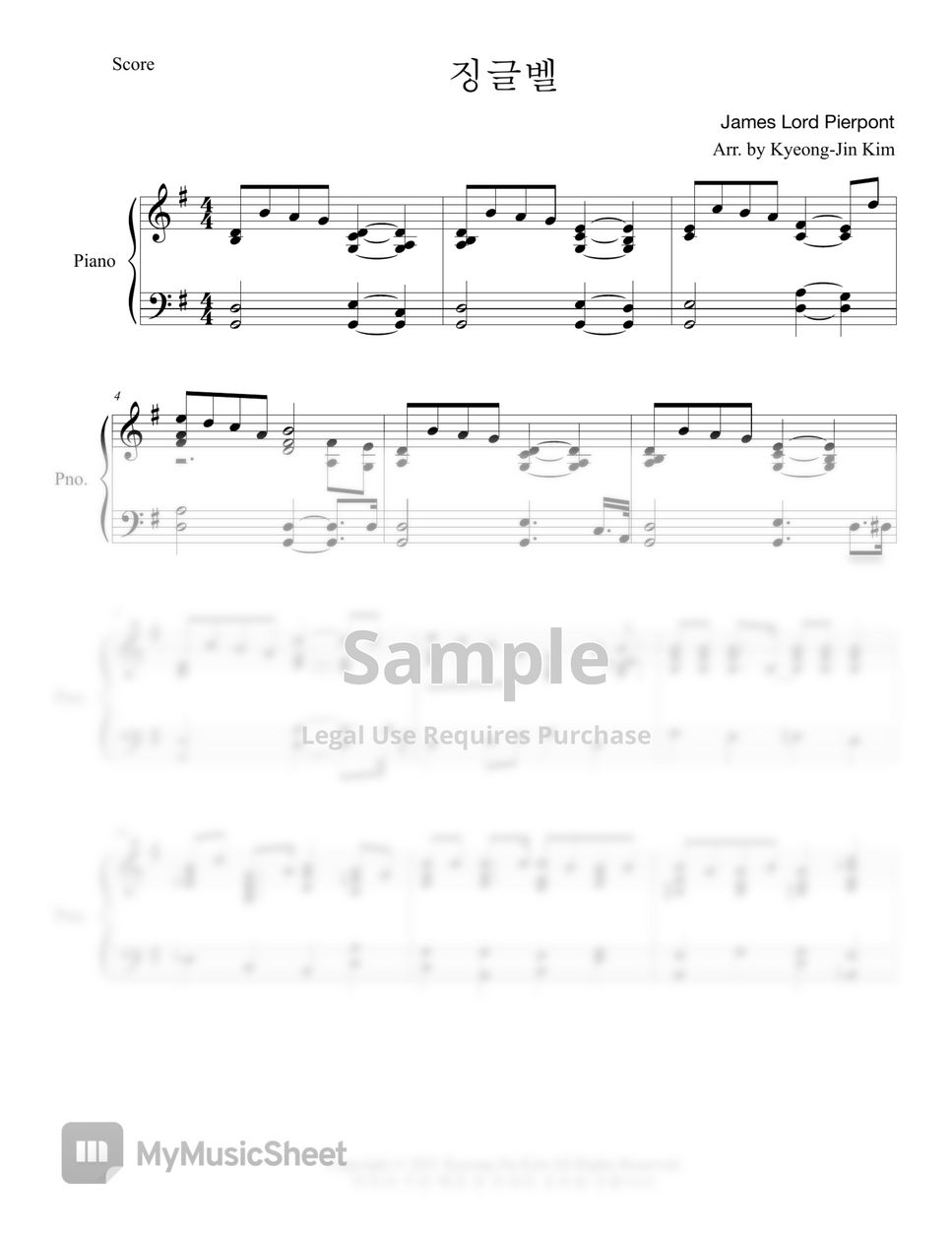 James Lord Pierpont - Jingle Bells (jazz Ver.) Sheets By Pianist Jin