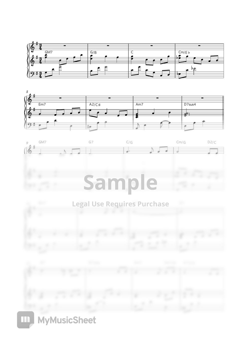 최용덕 낮엔 해처럼 밤엔 달처럼 (G key) Sheets by 생명의건반