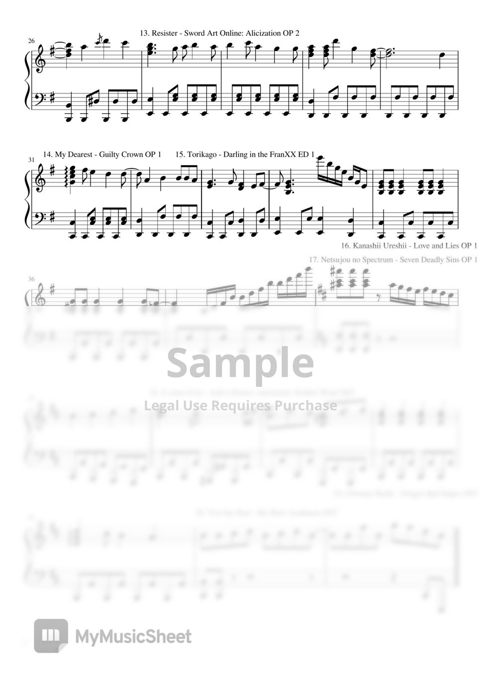 Various Artists - 20 ANIME SONGS in 1 Minute Piano Medley by Fonzi M