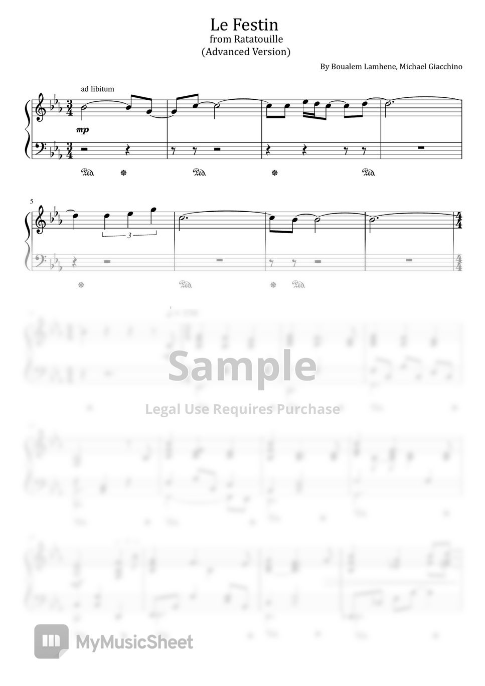 Boualem Lamhene, Michael Giacchino - Le Festin (Disney's Ratatouille OST - For Piano Solo -  (Advanced Version)) by poon