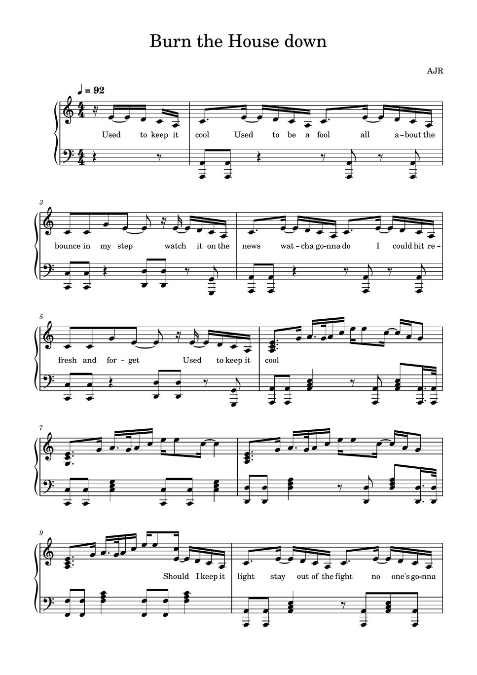 AJR Burn the house down 曲谱 by 피아노랑